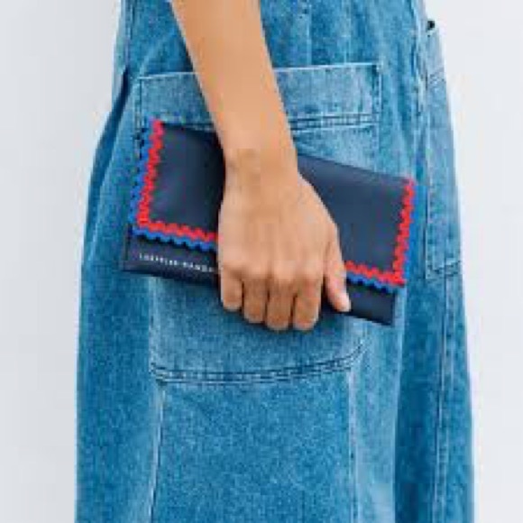Loeffler Randall Navy Scallop Oversize Wallet - Picture 4 of 8